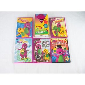 Barney 5 DVD Lot Kids Numbers Singing Circus Colors Shapes More Songs Ready Play